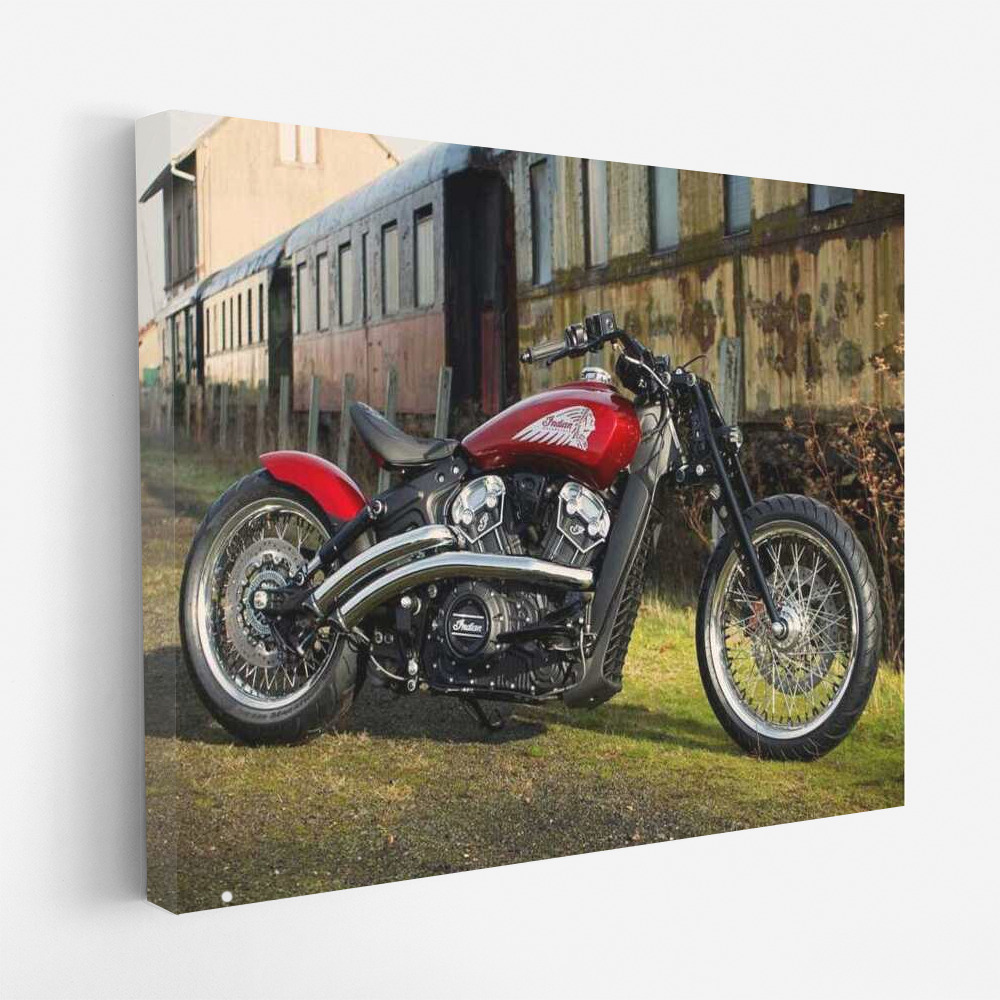 Speed and Freedom: Indian Motorcycle Scout Bobber at the Vintage Train