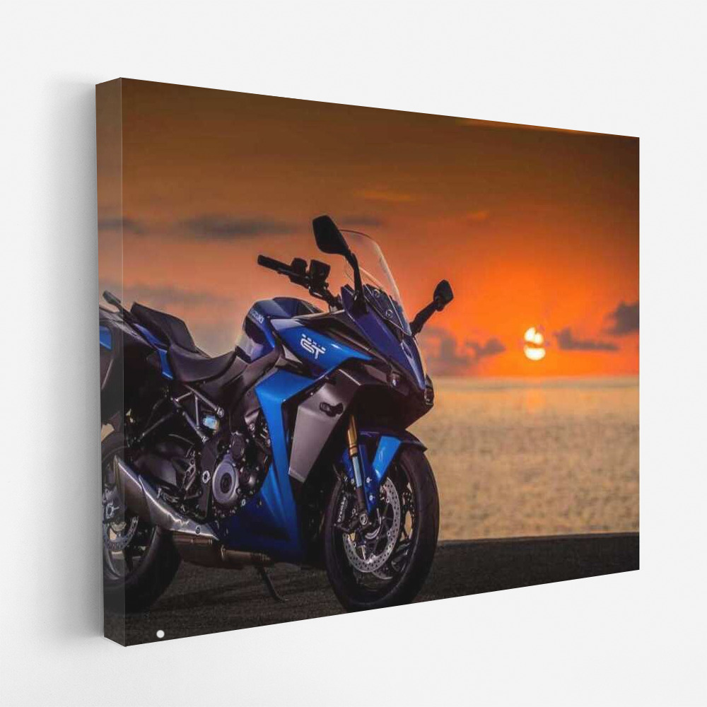 Sunset Freedom: Suzuki GSX S1000GT in front of Sports Motobike