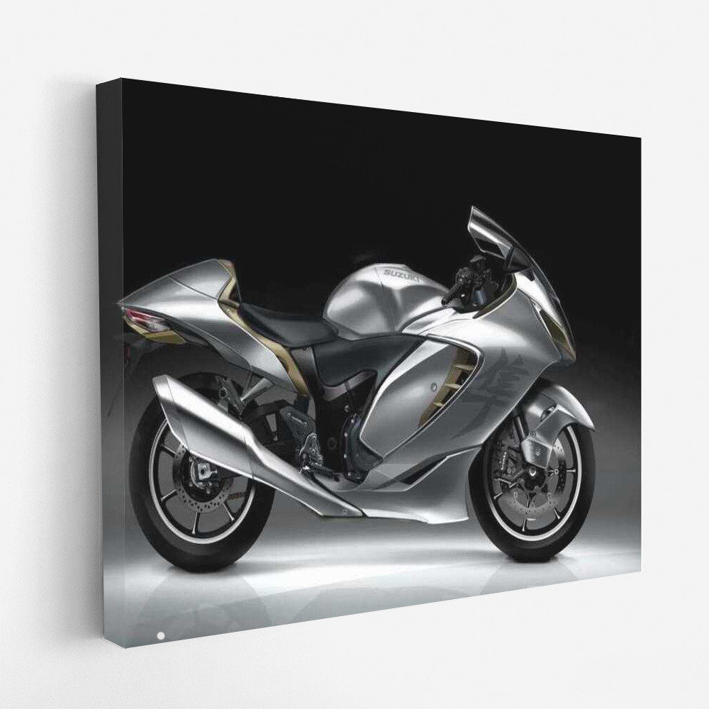 Speed and Style: Suzuki Hayabusa on a Dark Background
