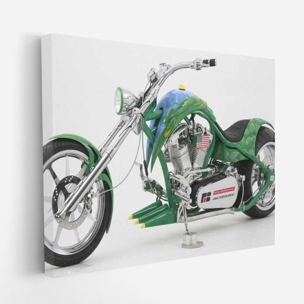 Extravagant Green Chopper: Freedom on Motobike 73