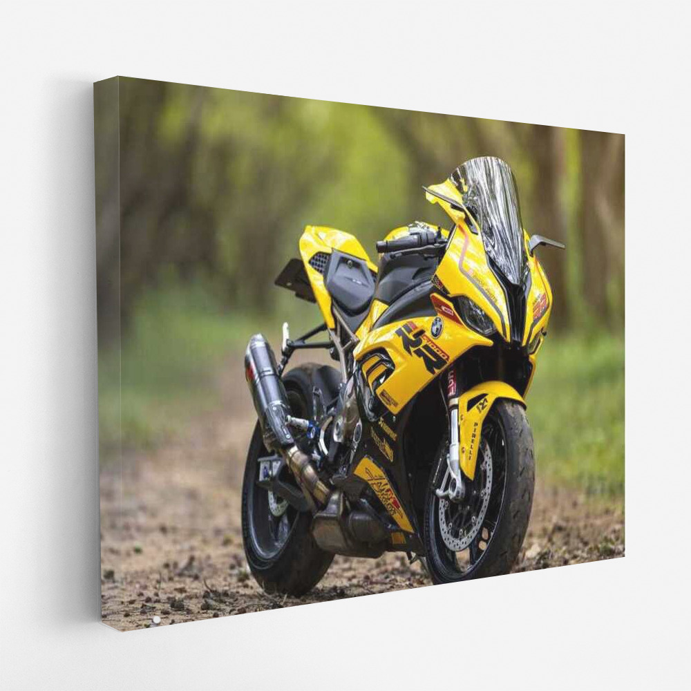 Bright Yellow BMW S1000RR: Speed and Power of a Motobike