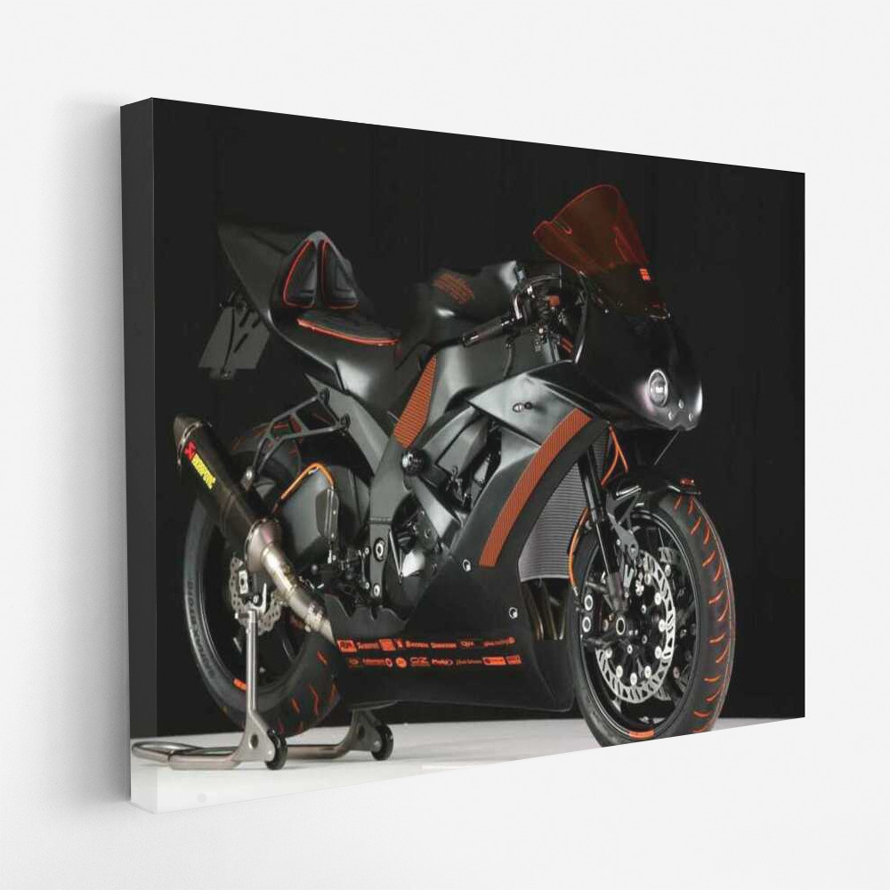 Kawasaki Motobike 53: Elegance and Speed in Black and Orange