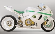 Speed and Style: White Hayabusa Motobike 22