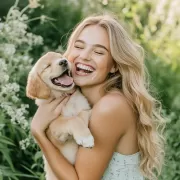 Happiness in Nature: Man and Puppy in Harmony
