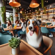 Australian Shepherd at the Fashion Cafe: Style and Atmosphere