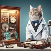 Back to the Future Scientist Cat: Furry Time Traveler