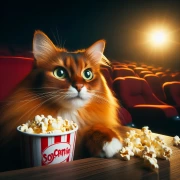 Somali Cat in the Movie: Popcorn and Adventures