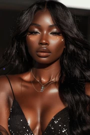 Elegant Grace: Black Beautiful Girl Model