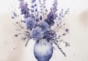 Lavender Dreams and Roses in a Tall Vase