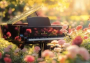 Pink Symphony: Classical Piano and Roses