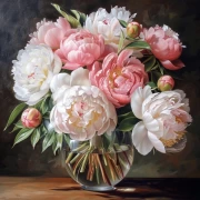 Peonies Charm: Bouquet of Peonies for Interior