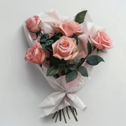 Bouquet of Pink Elegance roses in wrapper: Tenderness and style for your interior