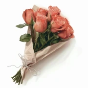 Peach Symphony: Peach Rose Bouquet in a Box