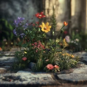 Gerberas in a Small Flower Garden 1: Bright Flowers for the Interior