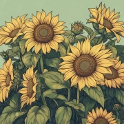 Sunny Sunflowers: Vibrant Illustration by Helianthus