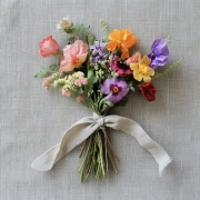 Floral Symphony: Primroses and Poppies in Tiny Bouquet 3