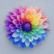 Rainbow Dahlia: Floral Explosion on the Wall