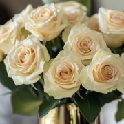 Bouquet of cream roses 'David Austin': Tenderness of nature on the wall