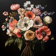 Bright Bouquet: Anemones and Peonies in the Interior