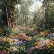 Flower Paradise: A Vibrant Garden of Petunias and Daisies