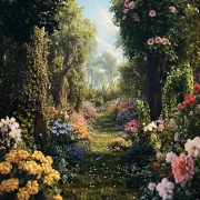 Blooming Garden: Sarah Bernhardt Peonies, David Austin Roses and Hydrangeas in Bloom