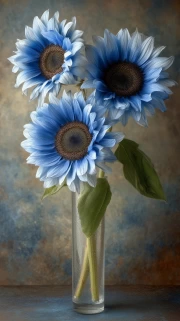 Blue Sunflowers: Flower Garden Magic for Interiors