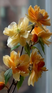 Yellow Sunset Peonies: An Elegant Floral Masterpiece for the Interior