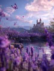 Lavender Dreams: Flowers and Butterflies in a Fairytale World