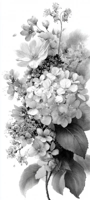 Hydrangea and Delicate Flowers: Elegant Art Poster for Nature Lovers