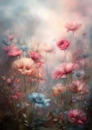 Airy Harmony: Soft Pastel Flowers