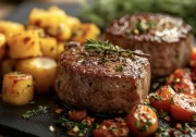 Meat Temptation: Juicy Steak with Potatoes and Tomatoes