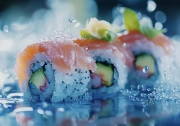 Juicy Salmon Sushi: Tasty Temptation on Your Wall