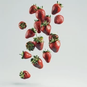 Floating Strawberries: Sweet Delight for the Eyes