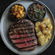 Gourmet Steak with Pineapple and Tabbouleh