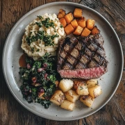 Gourmet Steak with Vegetables: Kitchen Wall Decor