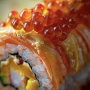 Harmony of Taste: Sushi Roll in Flowers