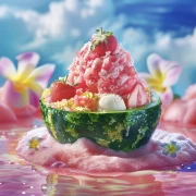 Summer Watermelon Sorbet with Strawberries: A Refreshing Delight