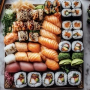 Exquisite Sushi Assortment: Taste of Japan on Your Wall