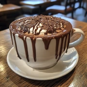 Hot Chocolate with Whipped Foam and Chocolate Sprinkles