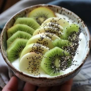 Tropical Yogurt with Kiwi and Banana: Refreshing Dessert on Your Wall
