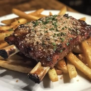 Juicy ribs with potatoes: appetite on the wall
