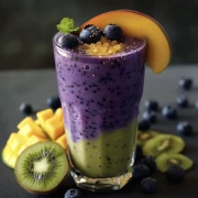 Fruit Fiesta Smoothie: Mango, Blueberry and Kiwi