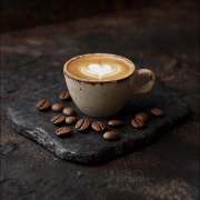 Espresso Enchantment: Aromatic Cup and Playful Beans