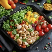 Salad Blues Freshness: Vibrant Chicken Mix