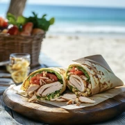 Beach Sunset Chicken Roll: Gastronomic Photography