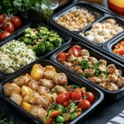 Culinary Symphony: Bright Vegetables and Juicy Chicken Fillet