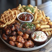 Gourmet Paradise: Waffles, Wings and Fries