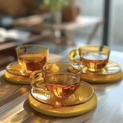 Morning Light: Glass Tea Set and Lemon Sponge Cake