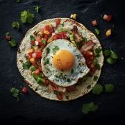 Mexican Breakfast: Fried Egg on Flatbread