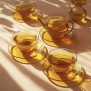 Sunshine on Glass Tea Set with Lemon Tart